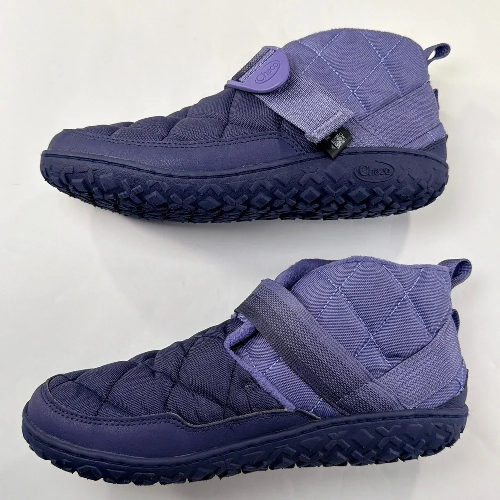 Chaco Ramble Puff Boots Womens 9 Purple Quilted Fleece Lined Outdoor Cozy Shoes